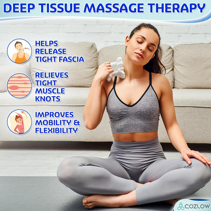 Cozlow - Fascia Massage Tool for Trigger Point Pain Relief - Myofascial Release Massager for Reduced Cellulite Appearance & Tight Muscle Knots - Deep Tissue Massage Nodes for Neck, Shoulder & Legs