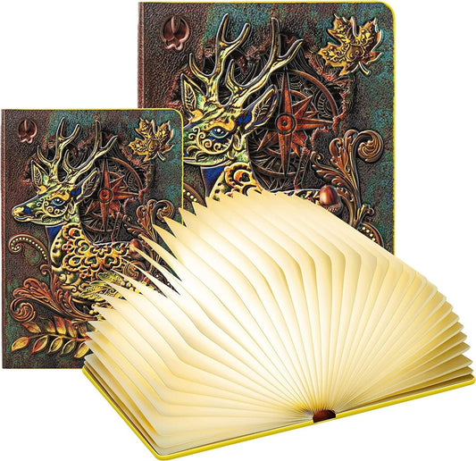 DEVASO Folding LED Book Lamp in 3 Colours Book Lamp for Home, Bedroom and Office, Original Gift Idea for Birthday and Christmas, Women and Men (21 x 15 x 2.2 cm)