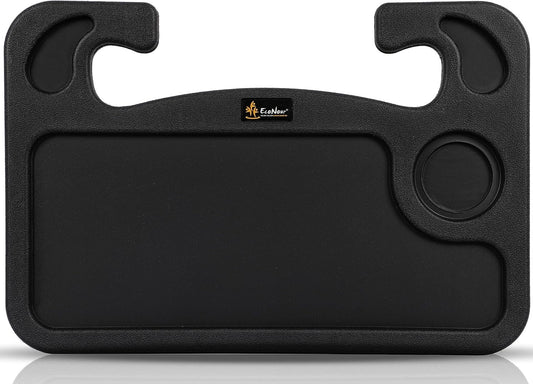 EcoNour 2 in 1 Car Steering Wheel Desk | Steering Wheel Tray for Laptop Car Mount with Pen Holder | Food Tray for Eating with Drinks Holder | Multipurpose Travel Accessories