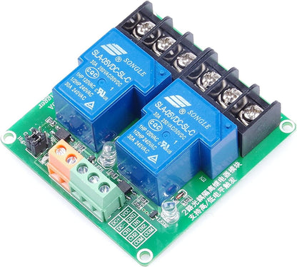 KNACRO 2-Channel 5V Relay Module High Low Level Triggering Optocoupler Isolation Load 30A DC 30V AC 250V for PLC Automation Control, Industrial System Control, Arduino