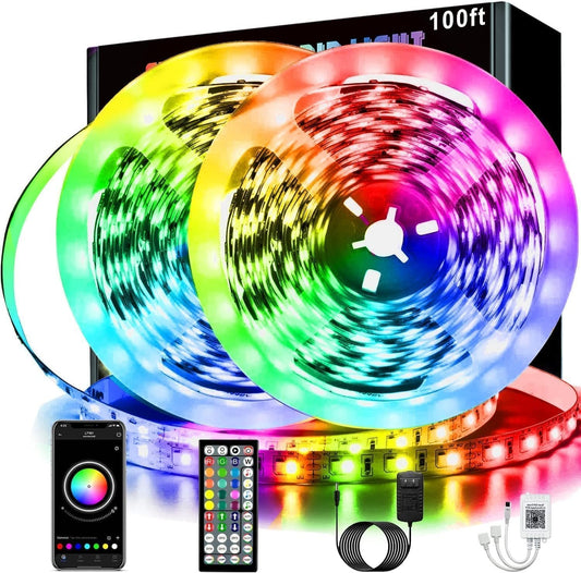 65.6ft LED Lights Room Decor, 20m Led Lights Strip for Bedroom Decoration Smart Color Changing Rope Lights with Bluetooth Controller Sync to Music Apply for TV, Bedroom, Party and Home Decoration