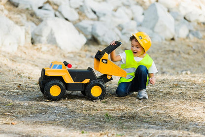 CAT Construction Toys, Play and Ride Steel Dump Truck, 2-in-1 Foot-to-Floor Rideable Toy Vehicle with Lights & Sounds, for Kids and Toddlers Ages 18 Months