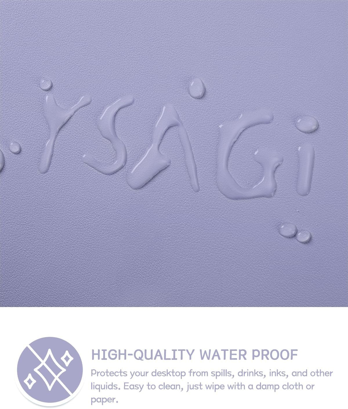 YSAGi Non-Slip Desk Pad,Mouse Pad,Waterproof Leather Desk Table Protector,Ultra Thin Large Desk Blotter, Easy Clean Laptop Desk Writing Mat for Office Work/Home/Decor(Lavender, 31.5" x 15.7")