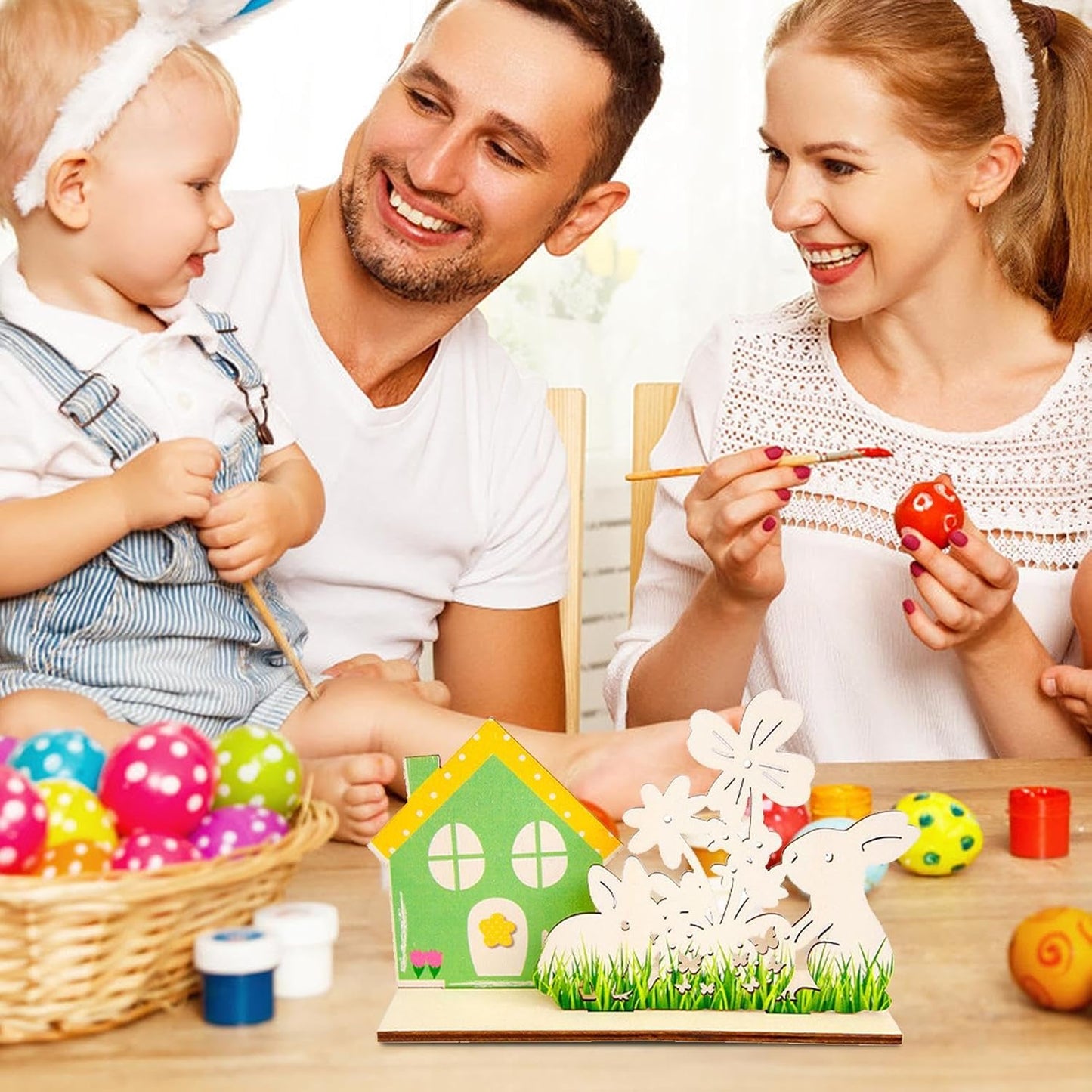 Coniglio Tabletop Centerpieces, Easter Holiday Decor, Easter Table Decorations, Easter Rabbit Decor, Bunny House Easter Wooden Sign Home Decor and Dining Table Centerpiece, Collezione Decoration