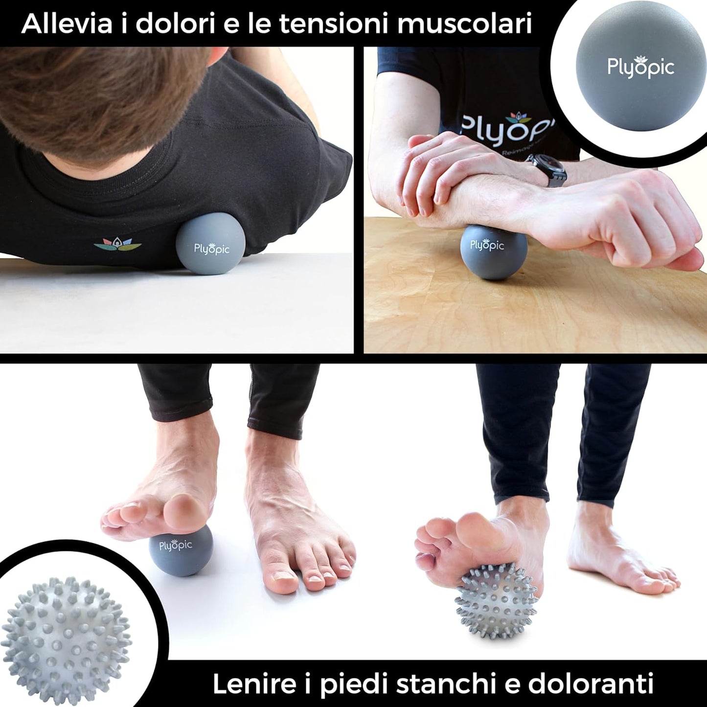 Plyopic Massage Balls (Set of Massage Balls) | Muscle Massage Balls for Self-Massage, Myofascial Release, Trigger Point, Crossfit and Plantar Fasciitis