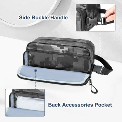 Prokva Men's Toiletry Bag, Tactical Hygiene Bag, Shaving Kit, Toiletry Bag, Large Capacity Toiletry Bag, Black Digital
