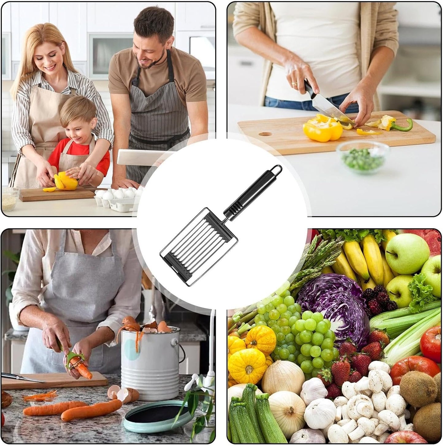 portatile a, taglio del prosciutto a taglio di uova bollito in acciaio inossidabile, versatile strumento di affetto da cucina gadget cucine per casa cucina cucinare utensili taglio