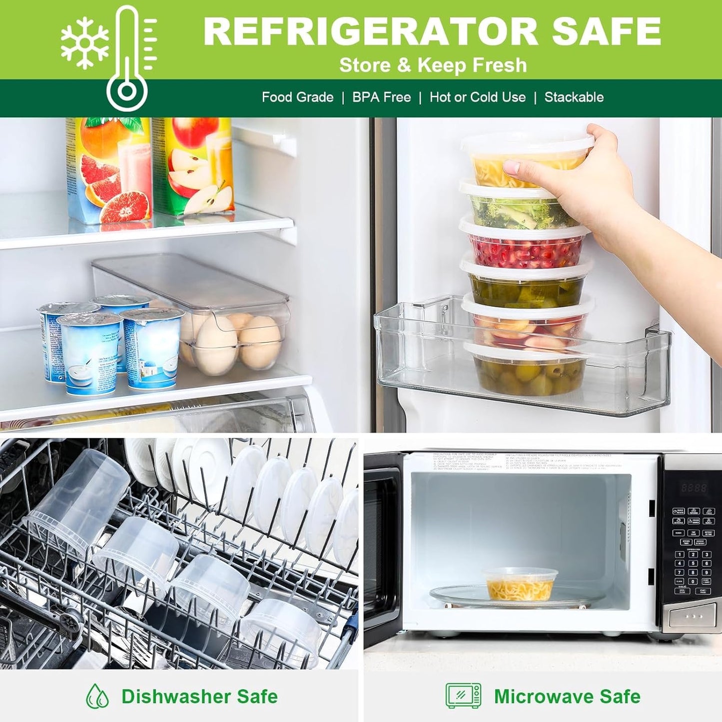 AOZITA 36 Sets 8 oz Plastic Deli Food Containers With Lids, Airtight Food Storage Containers, Freezer/Dishwasher/Microwave Safe, Soup Containers For Takeout Meal Prep Storage