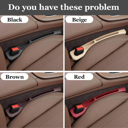 2PCS Car Seat Side Gap Filler, No Drop Seat Guard, 2025 Car Seat Side Gap Filler, Soft Foam Multifunctional Seat Side Gap Filler with Organizer & Hook Function, Seat Gap Fillers for All Cars (Black)