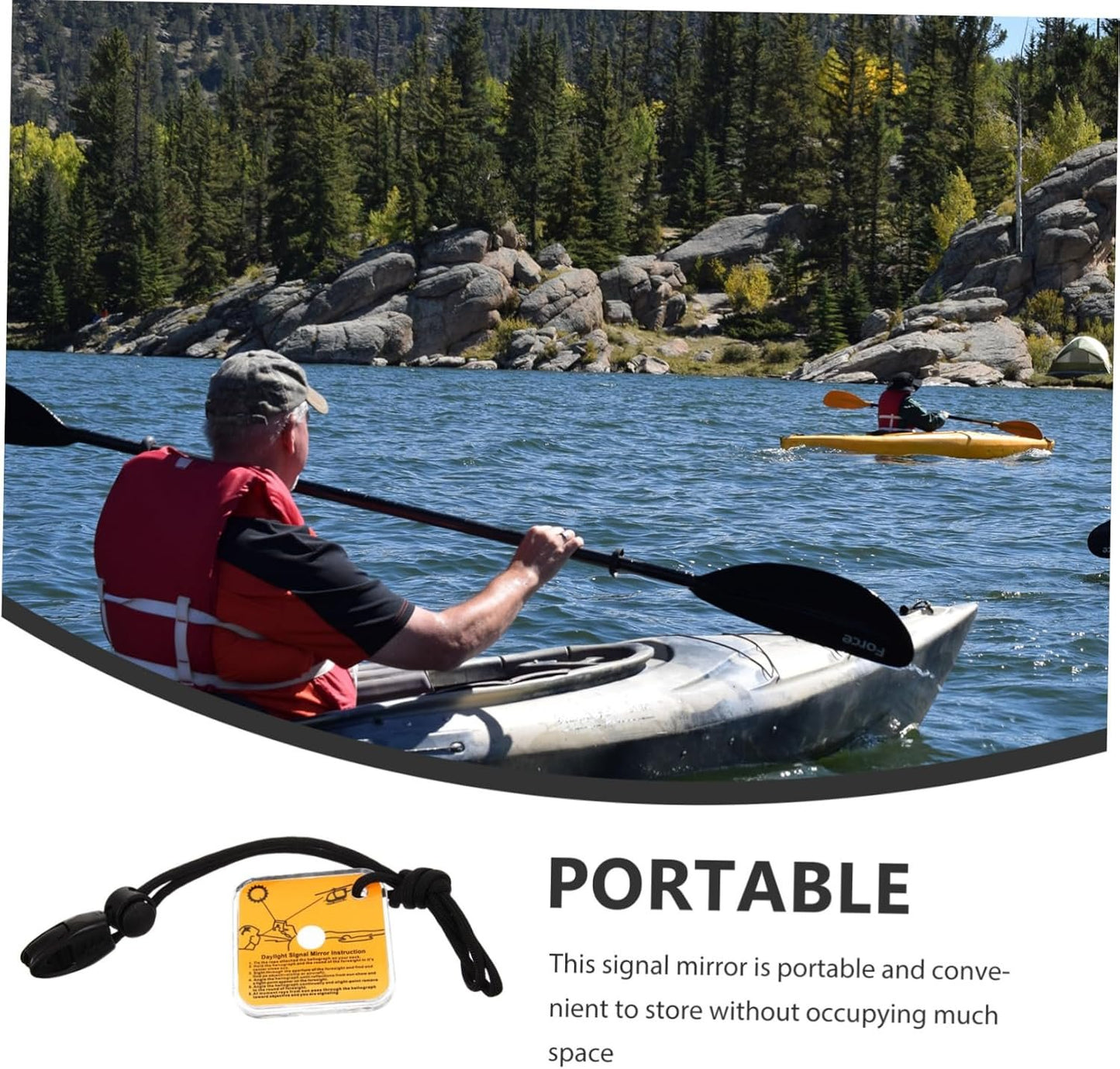 SKISUNO Survival Signal Mirror Reflective Emergency Outdoor Kayak Hiking Acrylic Material