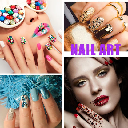 16 Sheets Glitter Gems Stickers Set, 3600 Pieces Self Adhesive Gem Stickers for Face Eyes Body, Women Accessories Rhinestone Stickers for Make Up Nail Art Decorations