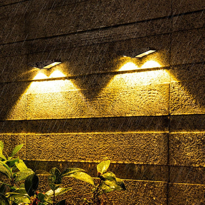 Solar Lights Outdoor, Automatic Solar Powered Fence Lantern, 1.38x4.88x0.96 Inches Portable Wall Mounted Foldable Versatile Exterior Lighting for Driveway Garden and Yard