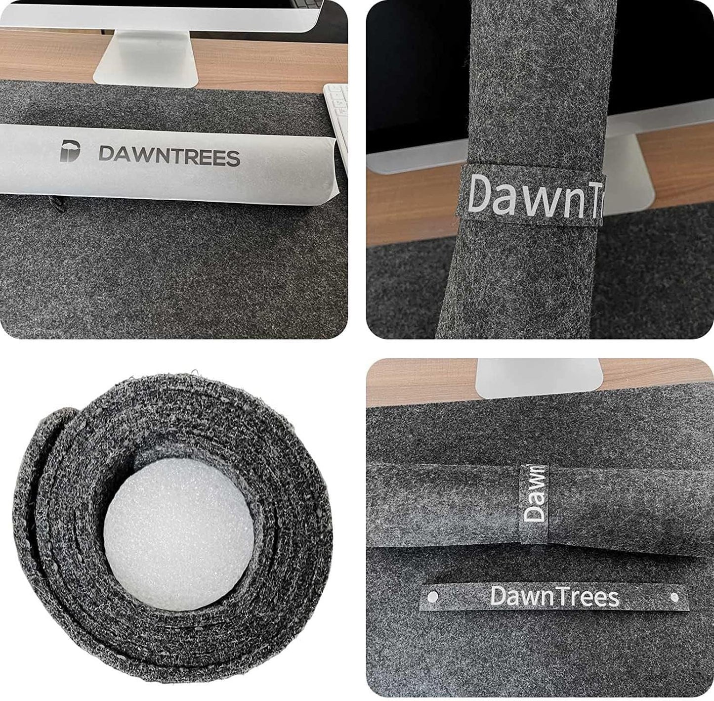 DawnTrees Felt Desk Mat (35.5" x15.8"), Desk Pad Protection, Keyboard Mat, Extra Large Mouse Pad, Suitable for PC,Computers, Laptops, Office and Home (Dark Gray)