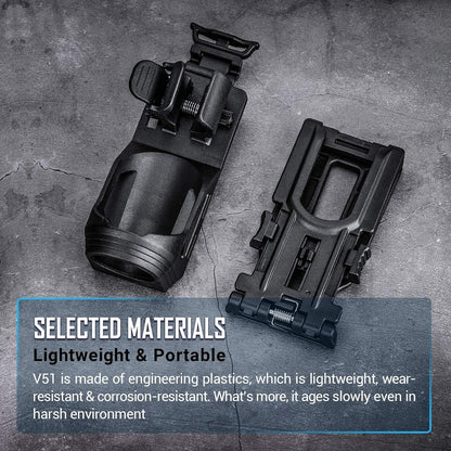 Nextorch V5 Tactical Flashlight Holster with Lever Side Lock System Only for 1"-1.25" Diameter Flashlight (Holster Head Diameter 0.78"-1.18" Bottom Diameter 1.18") (V51)