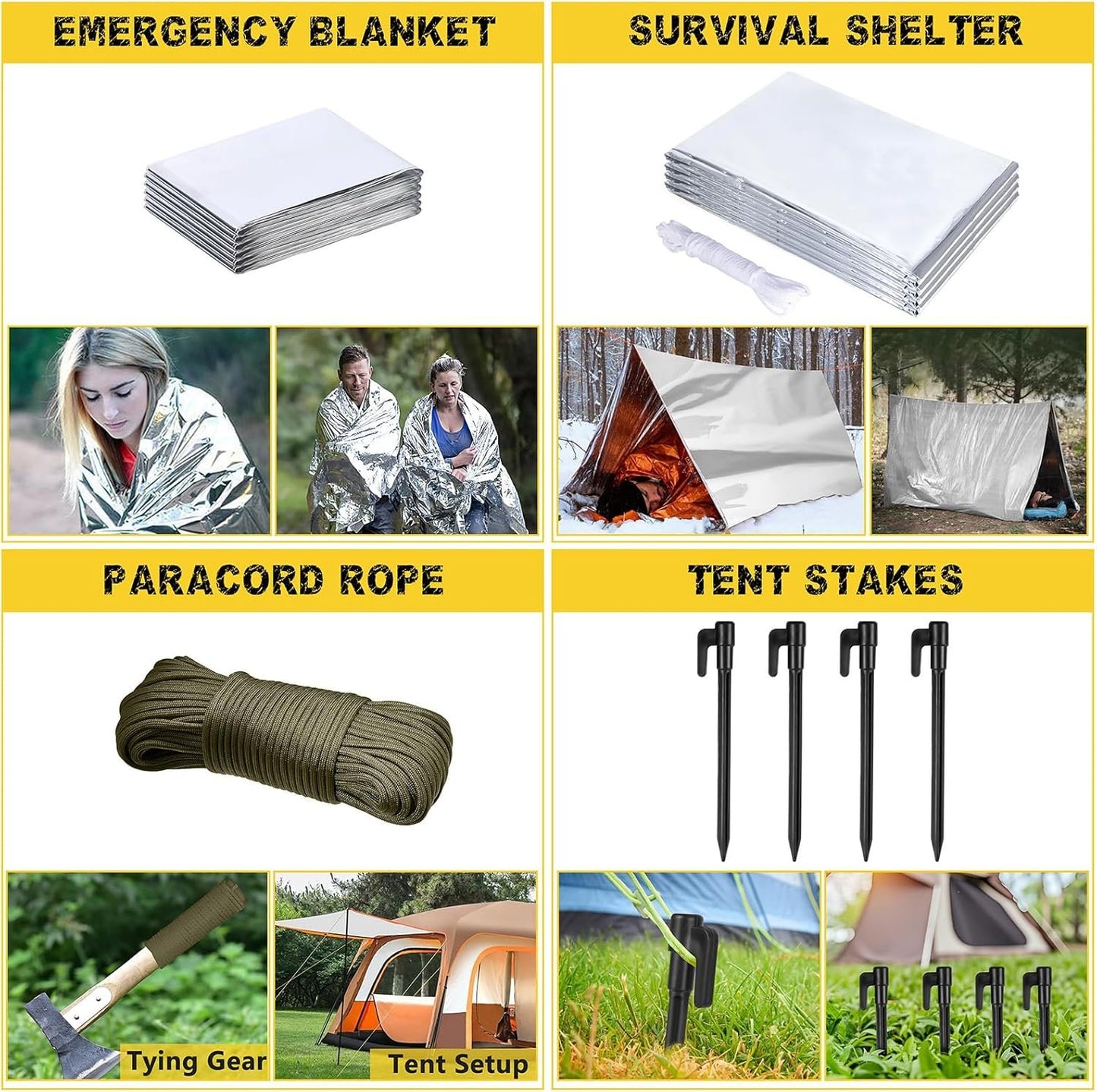 13-in-1 Survival Kits, Gifts for Men Dad Husband Him - Survival Gear and Equipment, Stocking Stuffers for Men Christmas Birthday Gifts, Cool Gadgets Gift for Outdoor, Gardening, Camping