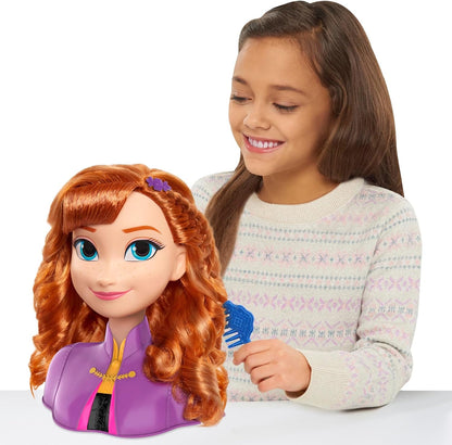 Just Play Disney's Frozen 2 Anna 7.5-inch Styling Head, 17-Pieces, Kids Toys for Ages 3 Up by