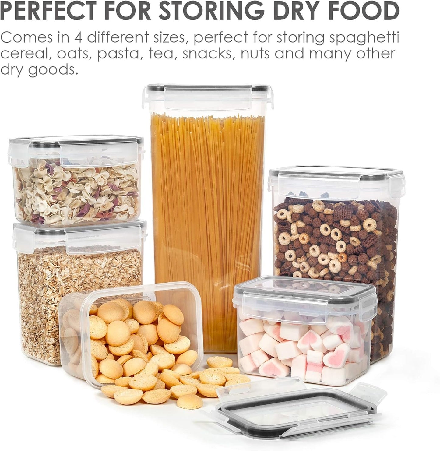 Vtopmart Airtight Food Storage Containers Set with Lids, 15pcs BPA Free Plastic Dry Food Canisters for Kitchen Pantry Organization and Storage, Dishwasher safe,Include 24 Labels