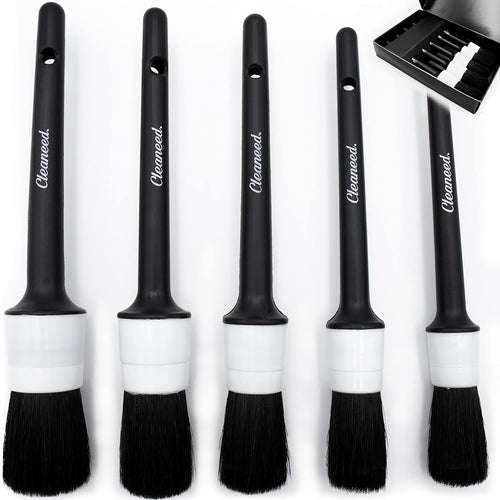 PREMIUM Detailing Brush Set [5 Pcs] - Gentle and Easy Cleaning - Universal Use - For Alloy Wheels, Car Interiors, Motorcycles - Cleaning Brush, Detail Brush