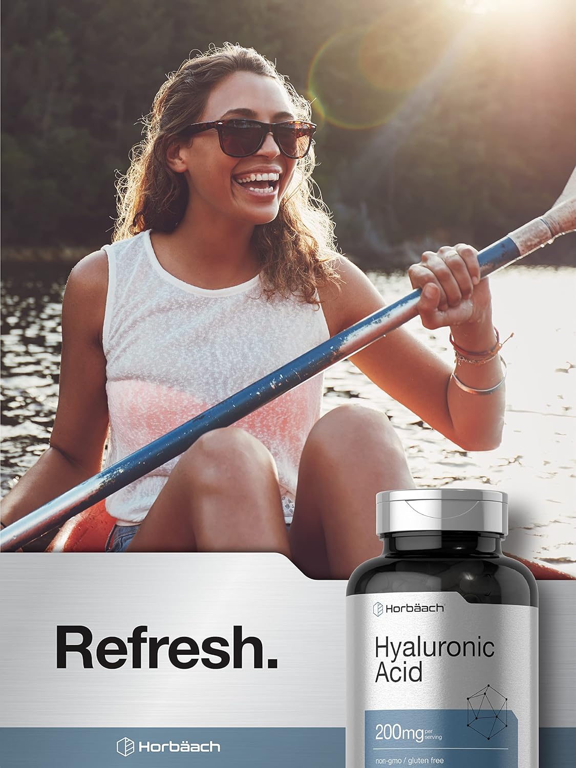 Horbaach Hyaluronic Acid 200 mg 150 Capsules | Supports Joint and Skin Hydration | Non-GMO & Gluten Free Supplement