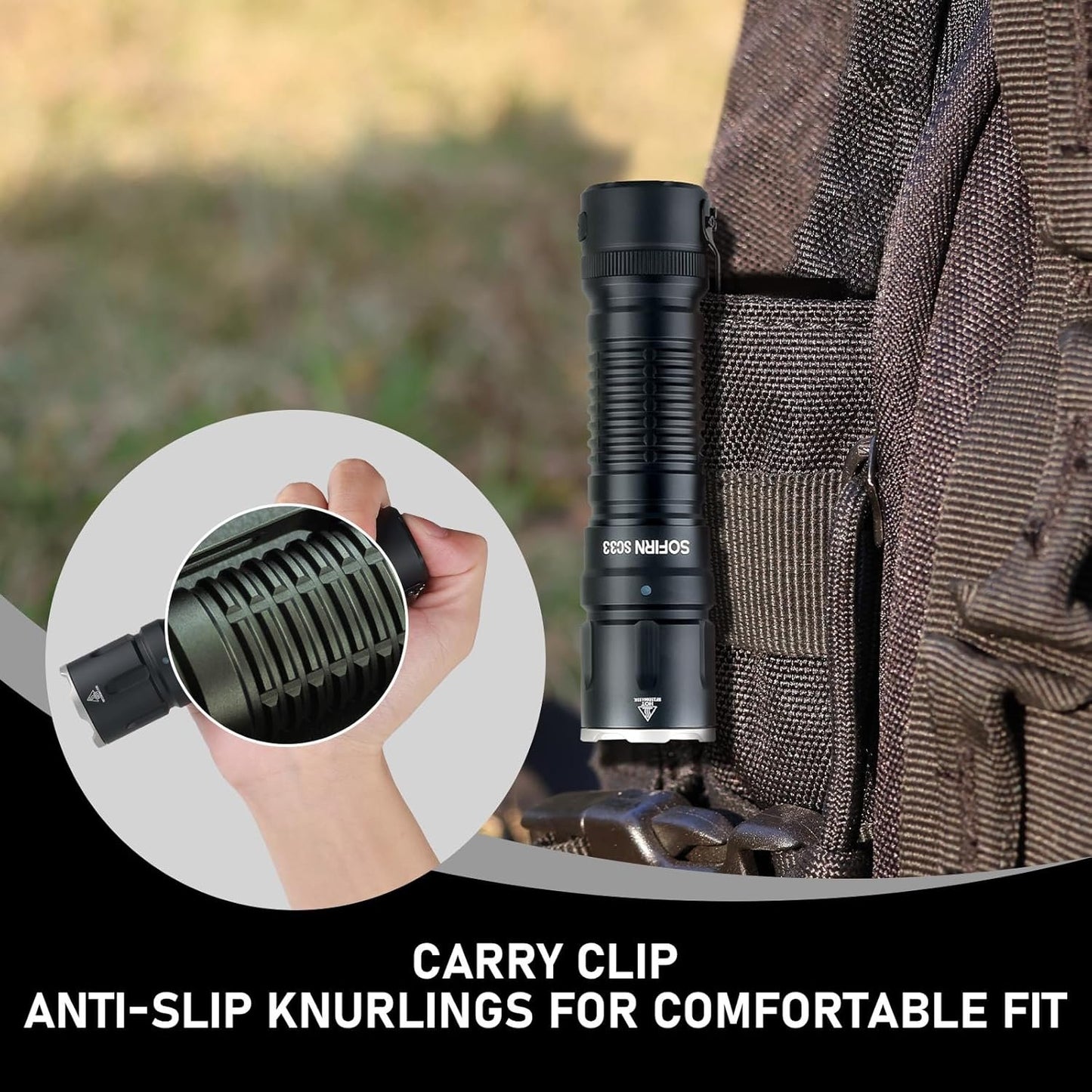 Tactical Flashlight Rechargeable Flashlights High Lumens - Sofirn SC33 Super Bright Flashlight 5200 Lumens, Powerful Flashlight High Powered, Waterproof LED Flashlights for Home Camping Dog Walking