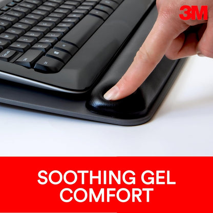 3M Gel Wrist Rest for Keyboard and Mouse with Tilt-Adjustable Platform, Soothing Gel with Durable, Easy to Clean Leatherette Cover, Precise Mouse Pad, 25.5" x 10.6", Black (WR422LE)