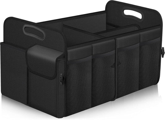 Femuar Car Trunk Organizer,Car Storage Organizer with 72L Large Capacity Waterproof Collapsible and 11 Pockets,Trunk Organizer for Car Suv/Jeep/Sedan Black