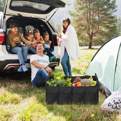 ITHWIU Car Trunk Organizer Collapsible Multi Compartment Car Organizer, Foldable SUV Storage for Vehicle, Truck, Auto, Non-Slip Bottom