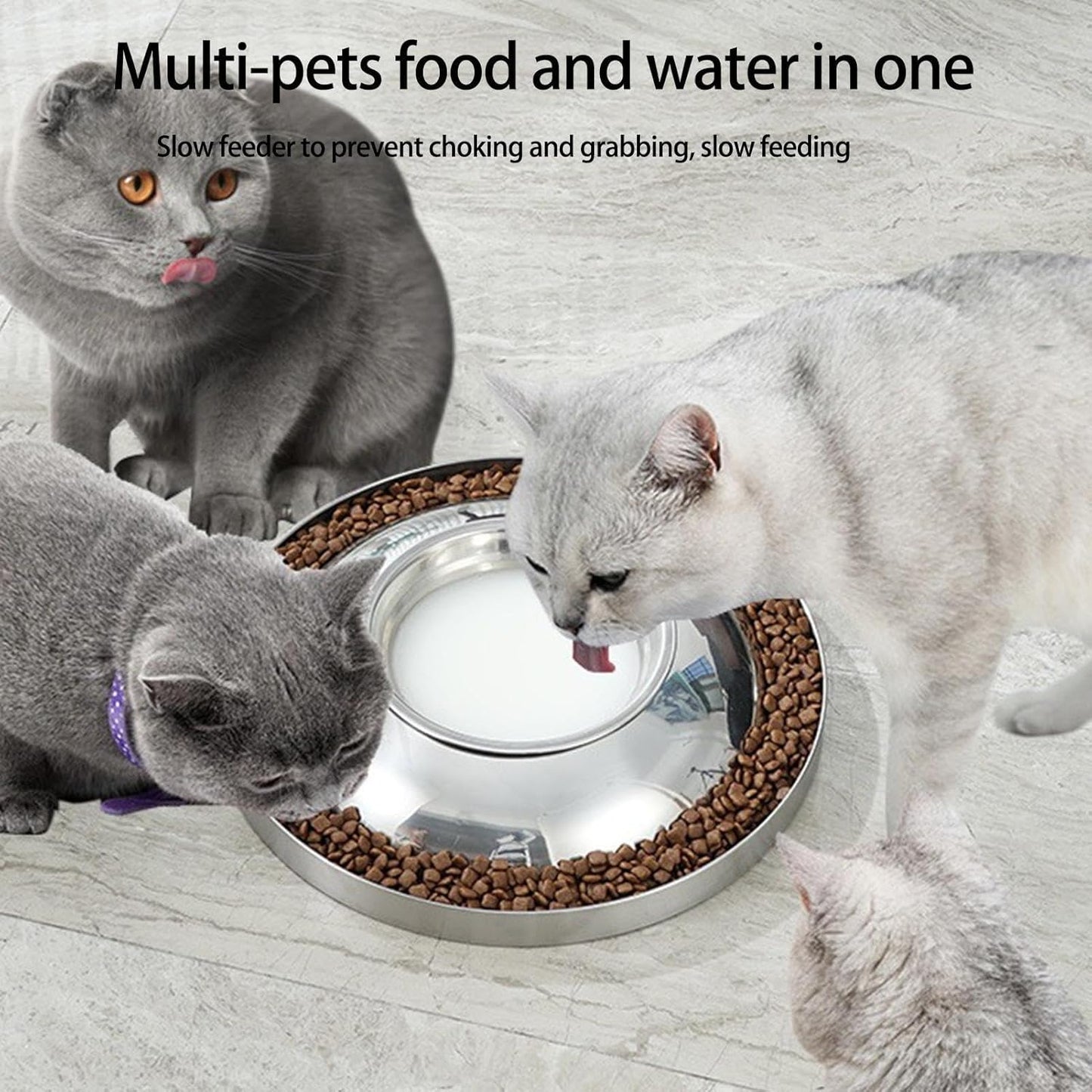 Ciotola integrata per cani con irrigazione lenta, con cuscinetto in silicone antiscivolo, ciotola per mangiare cuccioli di gattino e pollo a cubetti
