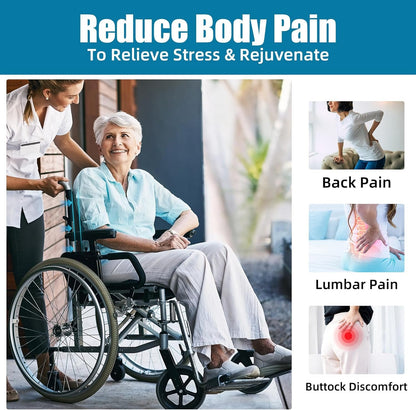 BALAPET Wheelchair Back Cushion,3.5’‘ Thick Wheelchair Cushions Ergonomic Design Foam Support Lumbar Pillow for Long Sitting Reduce Back Pressure Essential Wheelchair Accessory