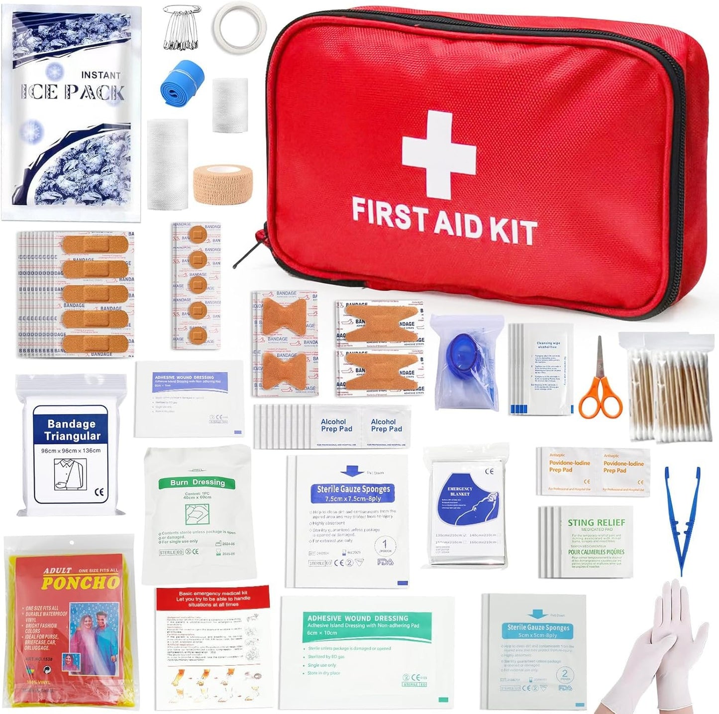 First Aid Kit192 Piece - Mini First Aid Kit Small Soft Shell Medical Kit for Home, Car, Office, Travel, Camping, Sports, Outdoor, School - Emergency First Aid Supplies and Survival Kit.
