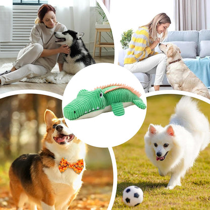zwxqe Crocodile Stuffed Animal, Dog Plush Toys, Cute Bite-Resistant Soft Chew Toy, Durable Teething Pet Supplies, Interactive Play for Puppies & Dogs to Stay Busy and Entertained