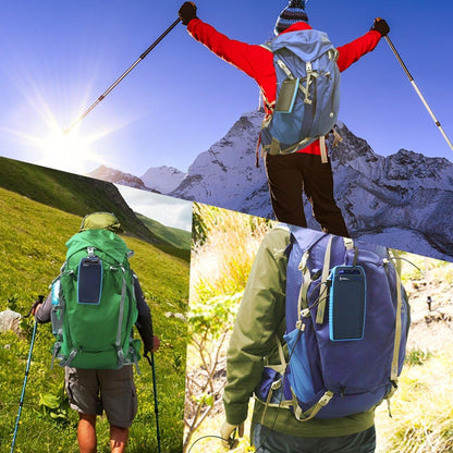 15000mAh Solar Battery Charger BigBlue Solar Charger with Dual USB-A Port, Portable Solar Power Bank with IPX4 Waterproof, Solar Panel Battery Pack with Flashlight for Camping or Hurricane(Light Blue)