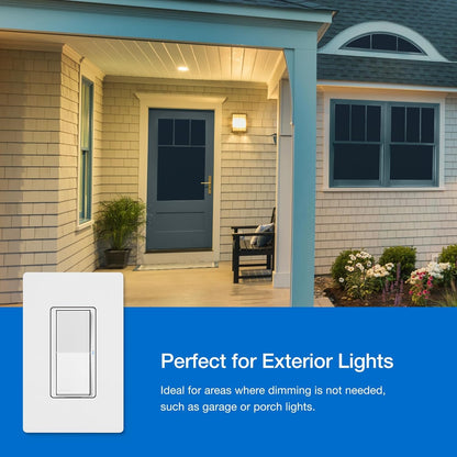 Lutron Claro Smart Switch 3-Way Kit for Caseta Smart Lighting, with Wall Plate, Pico Paddle Remote, Wallmount Bracket, and Label Stickers, 5 Amp, Single Pole/3-Way, Neutral Required, DVRF-PKG1S-WH