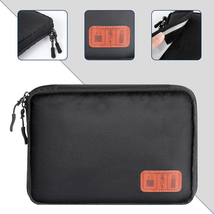 Cozary Cable Organizer, Portable Travel Case for Electronic Accessories, Travel Bag Cable Organizer Holder for USB Cables, SD Cards, Chargers, Hard Disk, Black, Portable and Space Saving