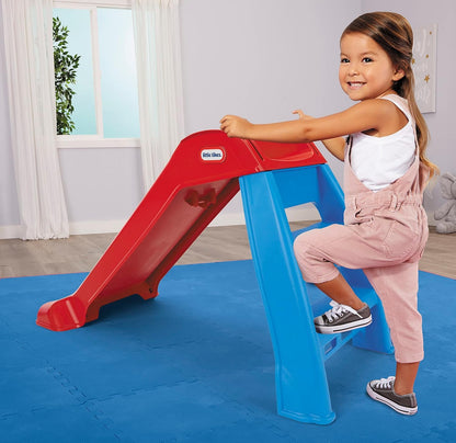 Little Tikes First Slide Toddler Slide, Easy Set Up Playset for Indoor Outdoor Backyard, Easy to Store, Safe Toy for Toddler, Slip And Slide For Kids (Red/Blue), 39.00 inch L x 18.00 inch W x 23.00' inch H