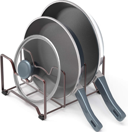 2 Pack - SimpleHouseware Kitchen Cabinet Pantry and Bakeware Organizer Rack Holder, Bronze