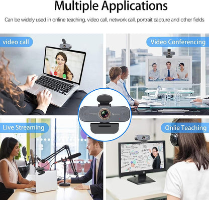 Angetube 1080P HD Webcam with Privacy Shutter Dual Noise-Cancelling Mic PC Camera Webcams, Wide 90Â° View, USB Plug & Play for Video Conferencing, Streaming, Zoom/Skype/YouTube for PC/Desktop/Laptop