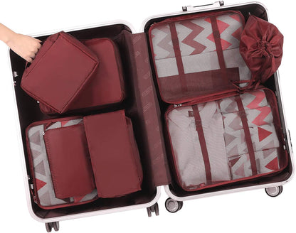 BAGAIL Set of 8 Packing Cubes for Suitcases, Lightweight Luggage Organizers, Packing Cubes for Travel Accessories