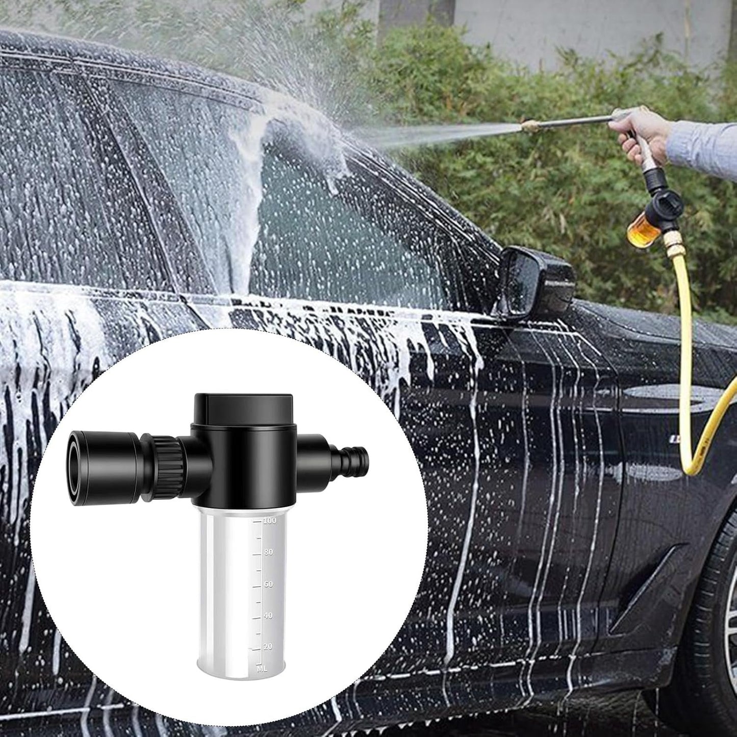 Schiuma Sprayer, Pressure Washer Attachment, Car Cleaning Tool, Adjustable Nozzle Design, Built in Measurement Scale for Vehicle Detailing and Garden Watering, 5,91 x 5,71 pollici