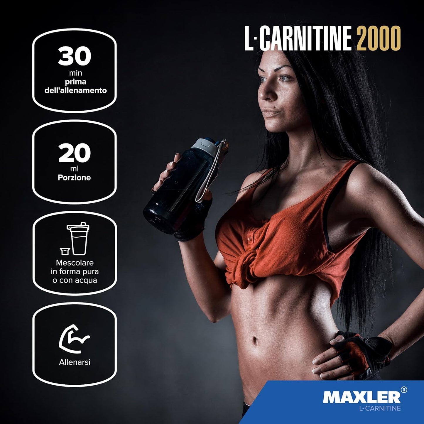 Maxler L Carnitine Liquid High Dose – L Liquid Carnitine – Vegan and Sugar Free – Rich in Flavour – Optimally Dosed – 2000 mg L-Carnitine per Serving – Green Tea with Lemon – 1000 ml