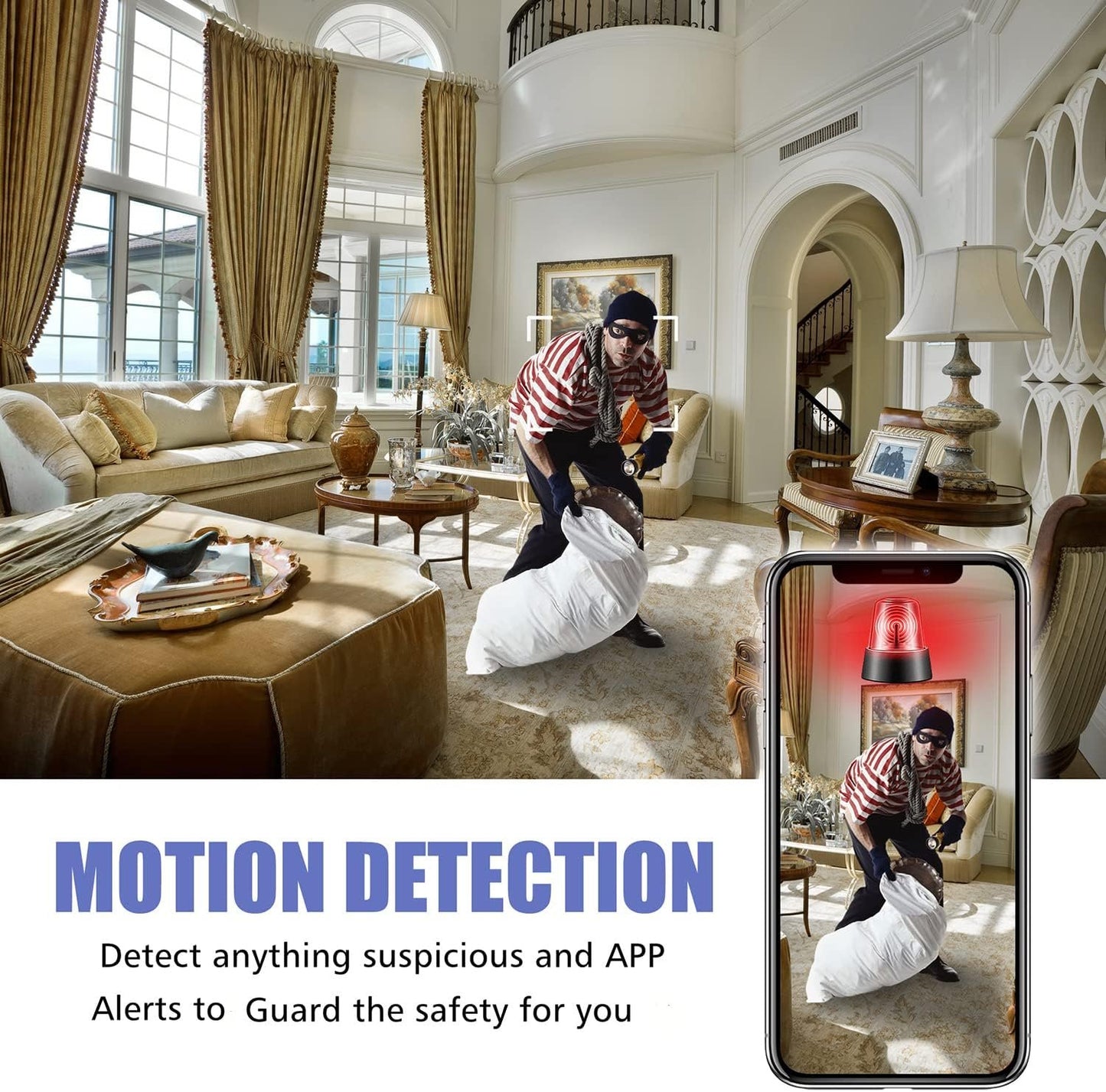 PAISLEYS Security Camera, WiFi Indoor Camera, Cloud and SD Storage, Clear Night Vision, Real Time Recording Security Wireless Surveillance