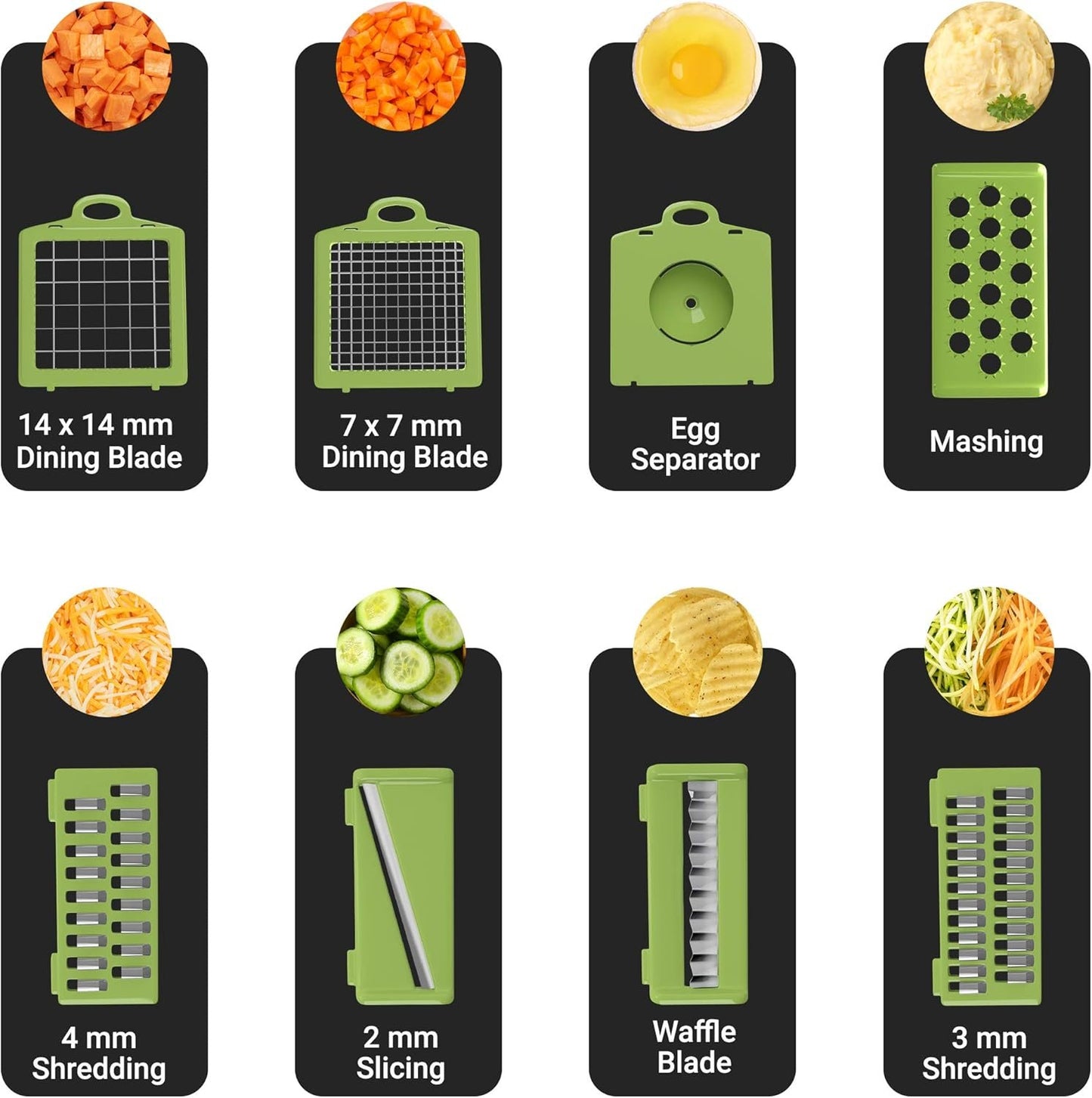 Blaze AU 15 in 1 Premium Vegetable Chopper, Onion Chopper, Salad Chopper, Food Chopper with Container Chopper Vegetable Cutter for Home Essentials & Kitchen Gadgets, Veggie Chopper & Slap Chop (Black)