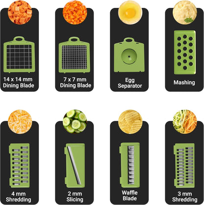 Blaze AU 15 in 1 Premium Vegetable Chopper, Onion Chopper, Salad Chopper, Food Chopper with Container Chopper Vegetable Cutter for Home Essentials & Kitchen Gadgets, Veggie Chopper & Slap Chop (Black)