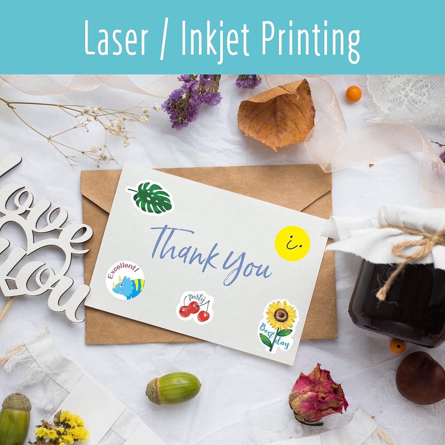 70 Large Size Blank Labels, Water/Oil/Tear Resistant, Inkjet & Laser Printer Available Removable No Residue for Home Organization Projects, Bins, Kitchen Storage Containers, Desk Items(8.5”x 5.5”)