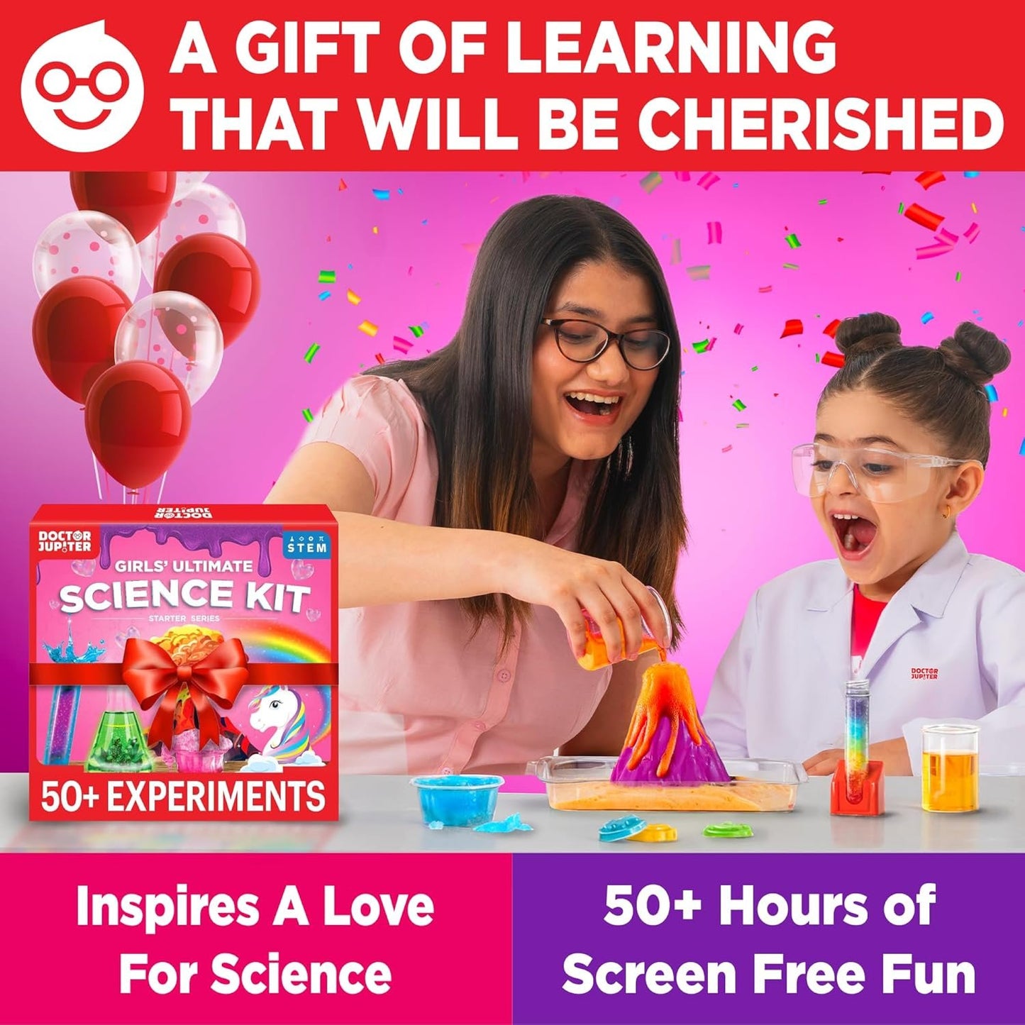 Doctor Jupiter Ultimate Science Kit for Girls Ages 6-12 | Birthday Gift Ideas | STEM Learning Educational Toys | 50+ Experiments Ultimate Starter Series