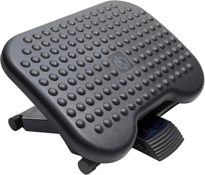 HUANUO Adjustable Footrest Under Desk - Ergonomic Foot Rest with 3 Height Position - 30 Degree Tilt Angle Adjustment for Home, Office, Non-Skid Massage Surface Texture Improves Comfort