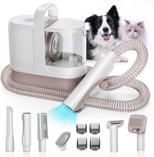 Redroad Dog Grooming Kit 14000PA, Dog Vacuum Clippers, Professional Pet Grooming Vacuum with 6 Pet Tools for Shedding Thick and Thin Dogs Cats Hair, Acuum Suction Removes 99% of Dogs Cats Hair, P17