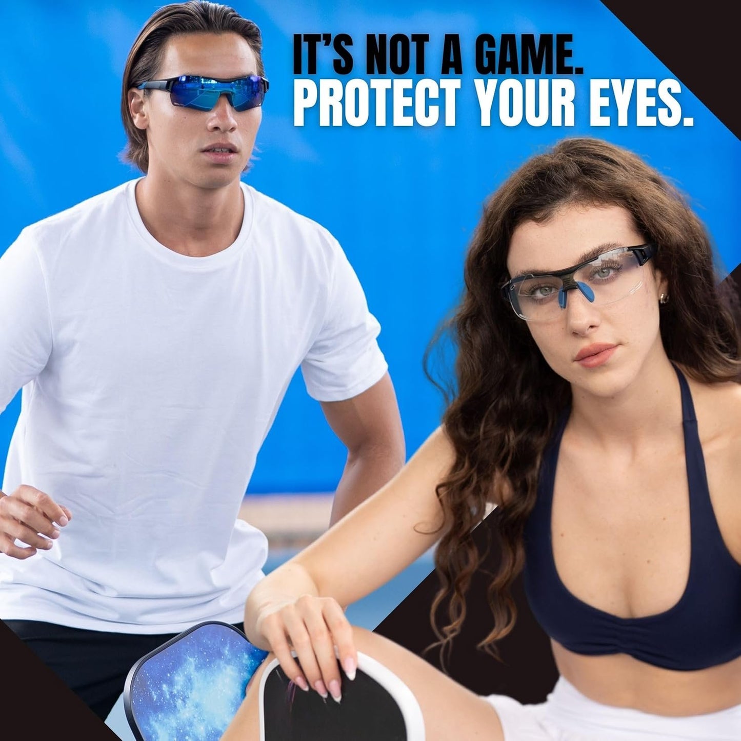 BLUE CUT Sports Protection Goggles, Anti-Fog Lenses Safety Glasses for Basketball, Pickleball and All Outdoor Sports