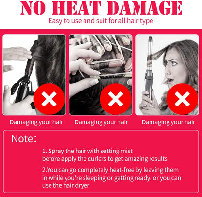 WILLBOND 30 Piece Set Heatless Spiral Curlers No Heat Hair Waver Spiral Curlers Rollers with 2 Styling Hooks for Most Hairstyles (25 cm)
