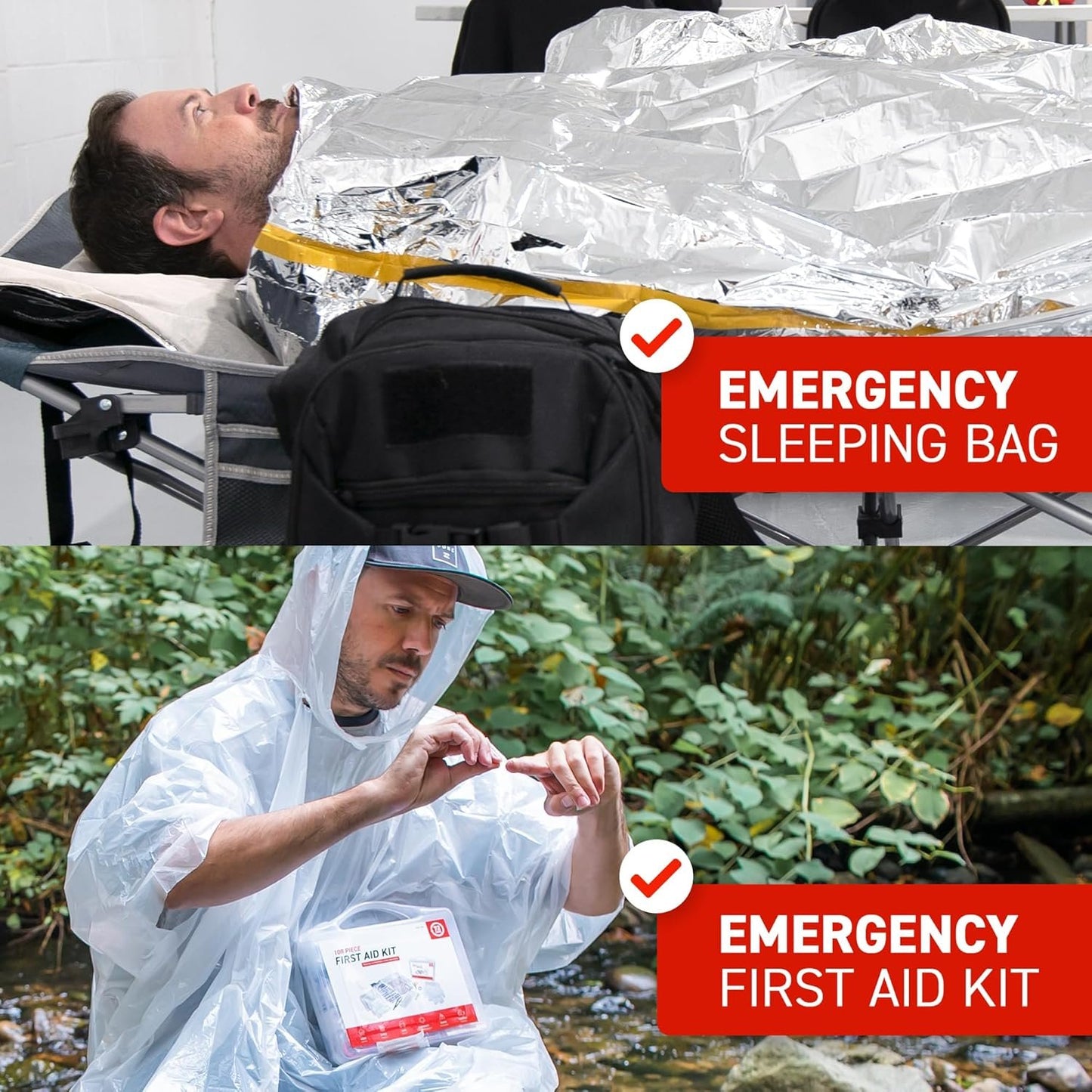 72HRS Deluxe Emergency Preparedness Kits - 3 Day Survival Backpack or Bug Out Bags for Earthquake, Hurricane, Tornado, Flood, Tsunami, Wildfire, Bad Weather and Other Disasters (1 Person, Black)